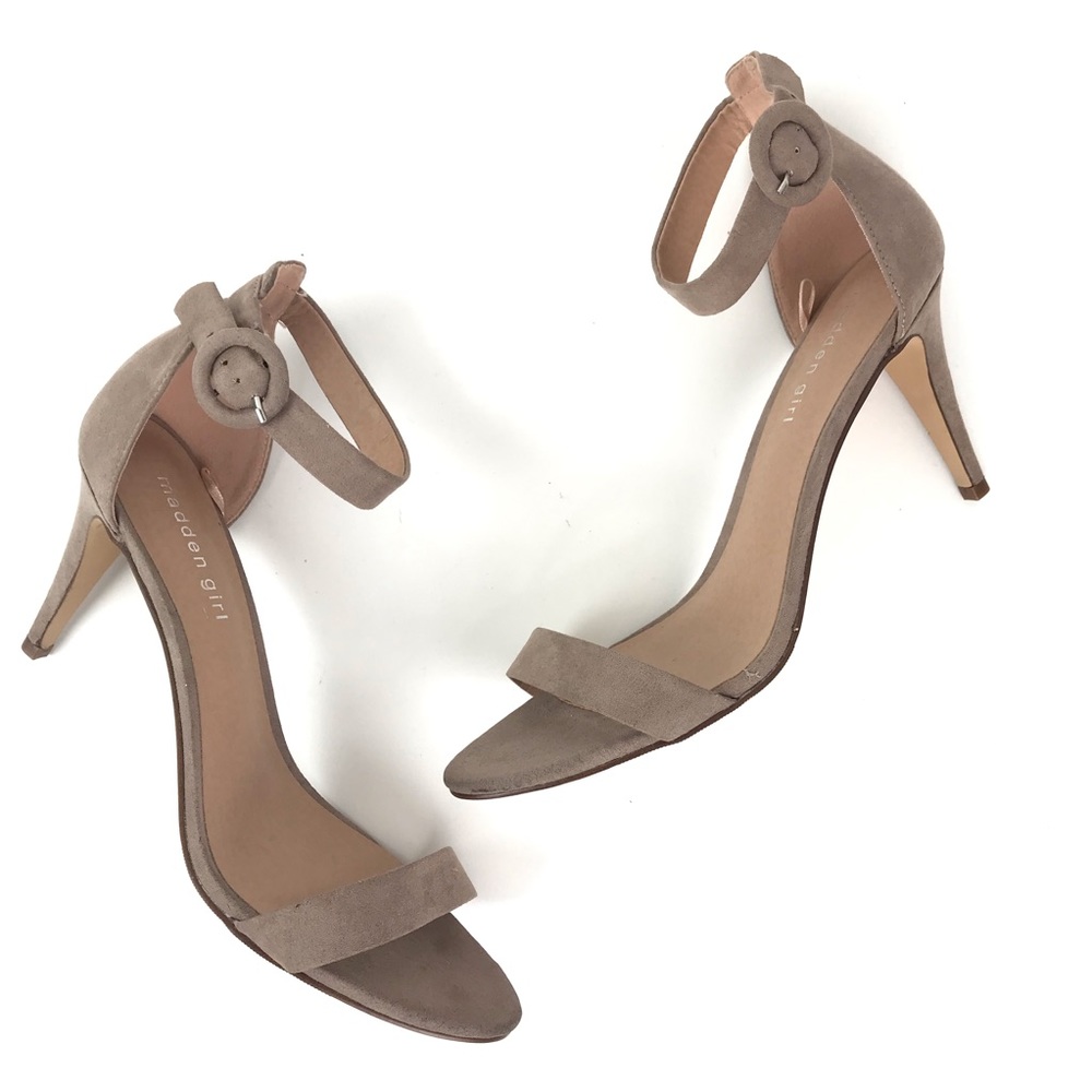 Madden Girl Simple High Heels Ankle Strap Nude